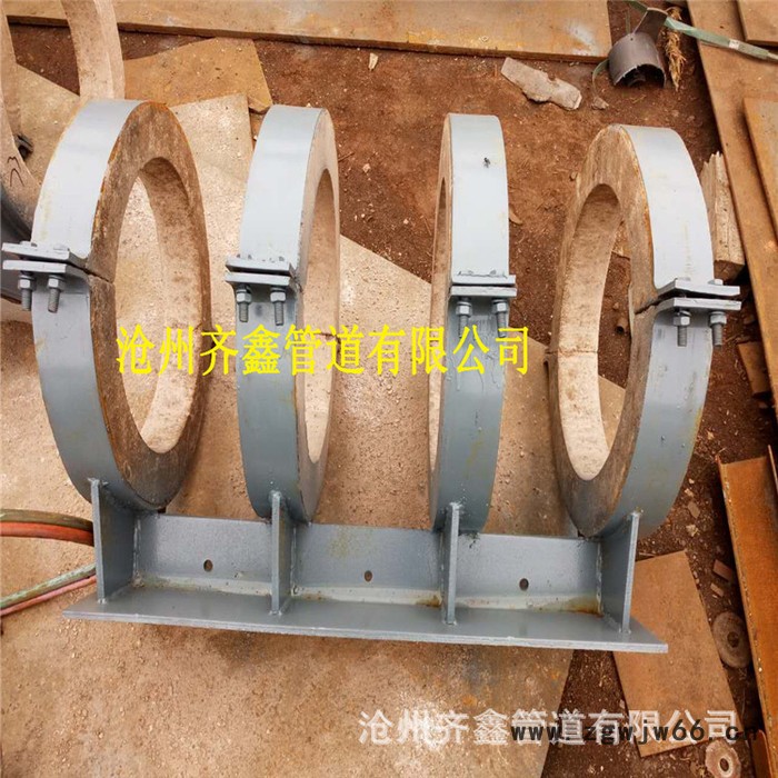 齐鑫双管夹蛭石隔热管托，高温管道用蛭石管托起支撑(托)管道作用图2