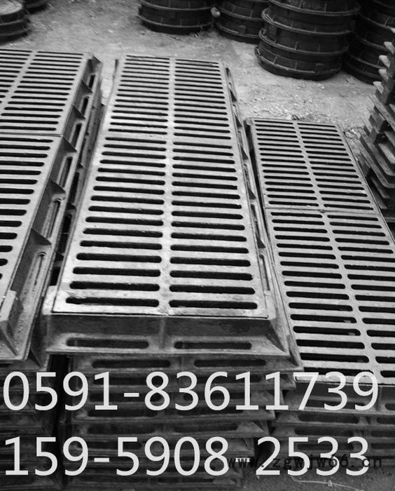 直销福建球墨铸铁井盖 球墨铸铁雨水篦450*750图1