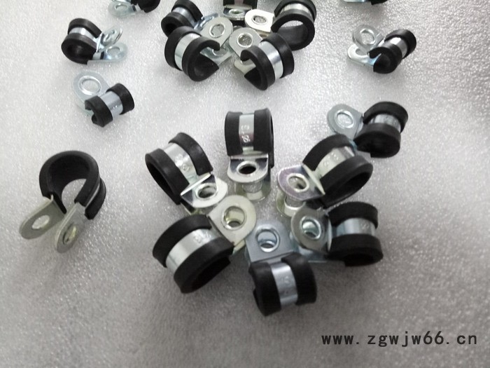 镀锌金属管夹福莱通Φ12 不锈钢连胶条卡箍批发 包胶线束卡子图4
