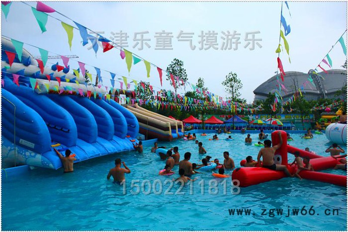 充气水池大型 户外手摇船充气游泳池冲气水上玩具水池滚筒组合图5