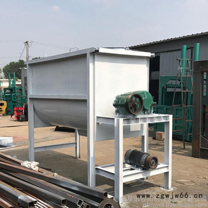 立式卧式混合搅拌机  电动饲料加工设备 滚筒式饲料搅拌机图8