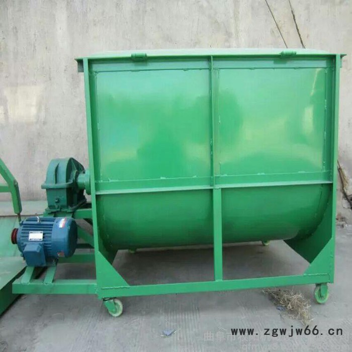 立式卧式混合搅拌机  电动饲料加工设备 滚筒式饲料搅拌机图3