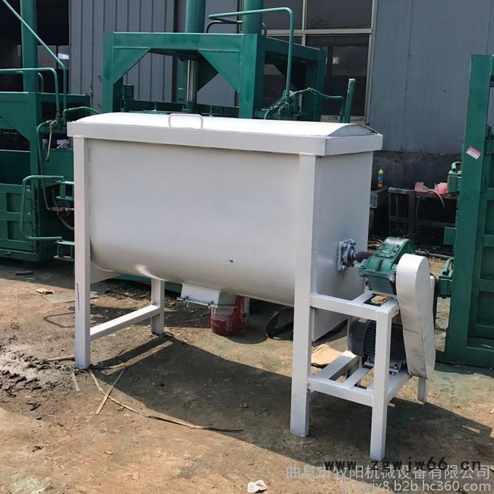 立式卧式混合搅拌机  电动饲料加工设备 滚筒式饲料搅拌机图4