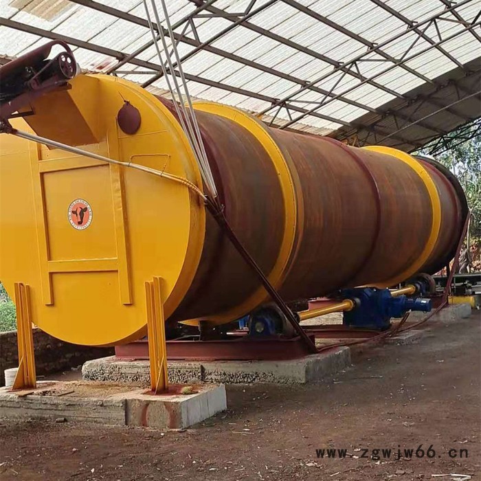 鸡粪发酵设备 大型卧式滚筒式 有机肥发酵机图2