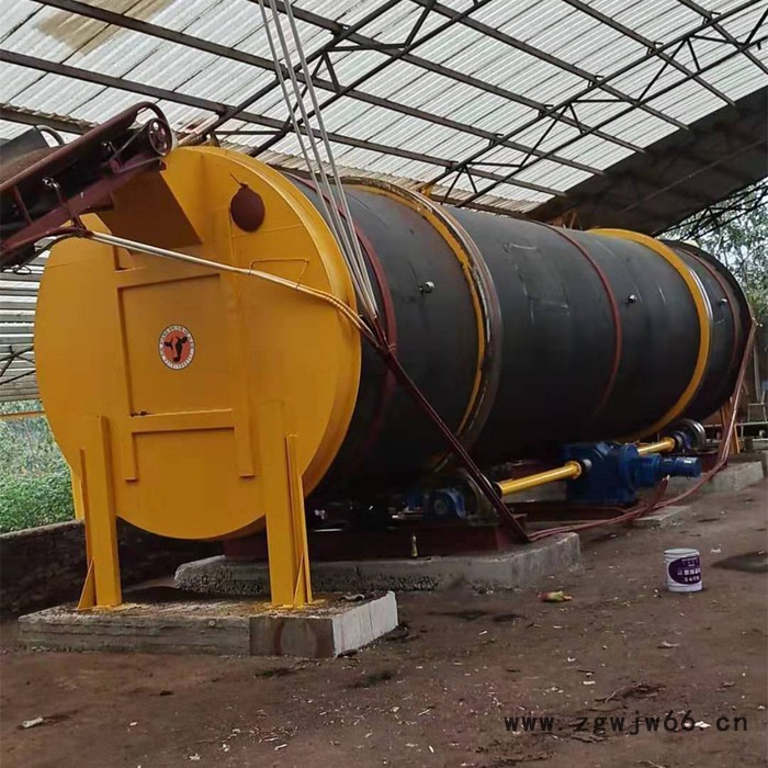 鸡粪发酵设备 大型卧式滚筒式 有机肥发酵机图5