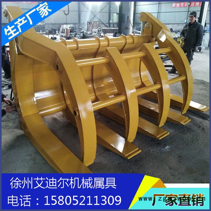 **液压夹木叉 夹木钳 抓木钳** 徐工 柳工 厦工 临工50型 **夹木器 夹钢管夹子改装厂家 铲车改夹子电话图2