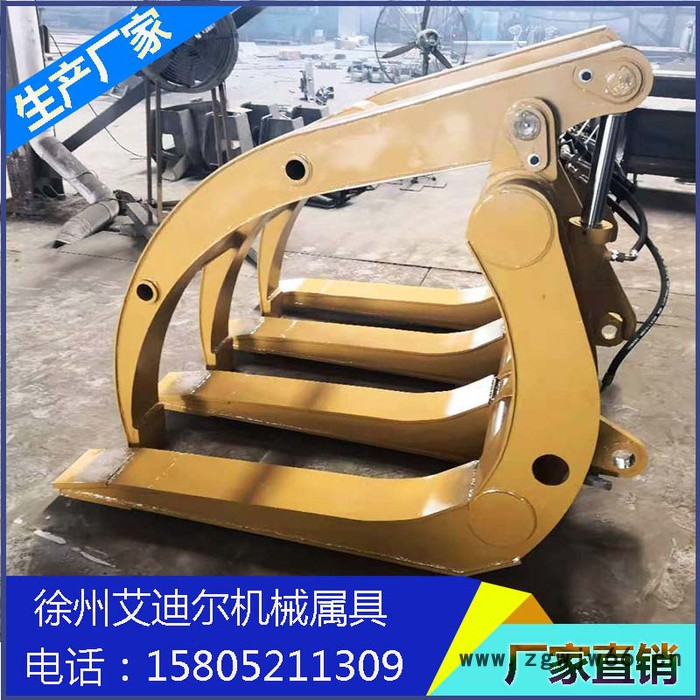 **液压夹木叉 夹木钳 抓木钳** 徐工 柳工 厦工 临工50型 **夹木器 夹钢管夹子改装厂家 铲车改夹子电话图4