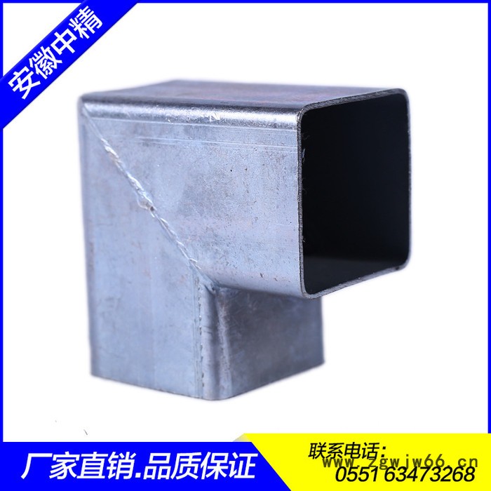 【锐朗】锌钢转角护栏二通厂家道路护栏建筑施工用连接件配件护栏直通