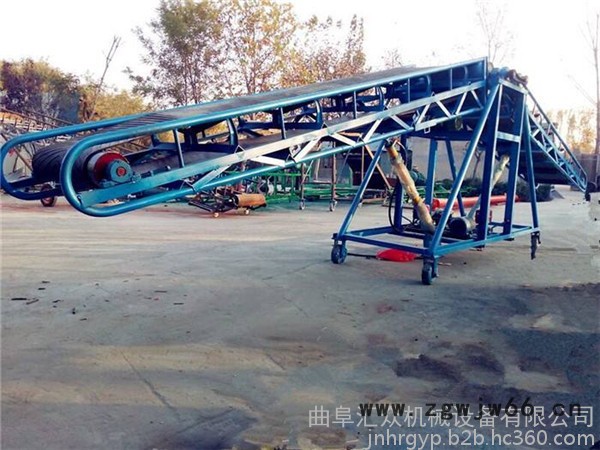 保定防滑皮带式运料机 粮食装卸带式爬坡输送机 伸缩滚筒皮带输送机图7