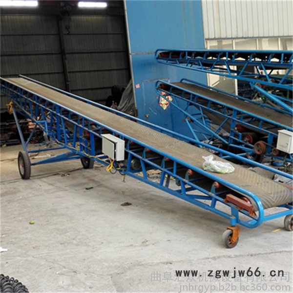 保定防滑皮带式运料机 粮食装卸带式爬坡输送机 伸缩滚筒皮带输送机图4