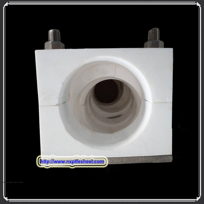 厂家供应船厂用管材附件塑料聚四氟乙烯管夹铁氟龙非标耐低温重型四氟管夹图8