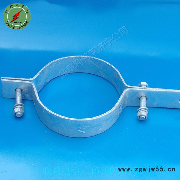 杆用抱箍 单长尾杆用抱箍  拉线抱箍 利特莱**光缆金具 光缆管夹图3
