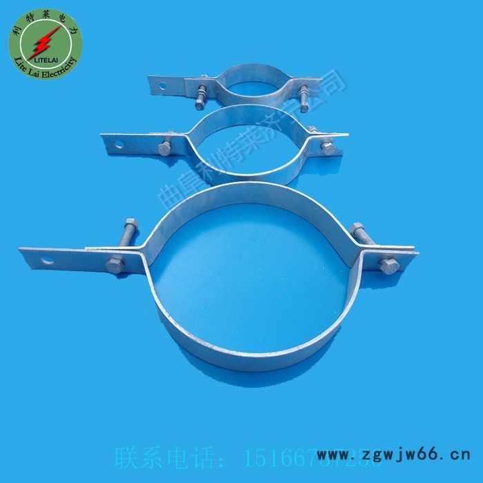 杆用抱箍 单长尾杆用抱箍  拉线抱箍 利特莱**光缆金具 光缆管夹图4