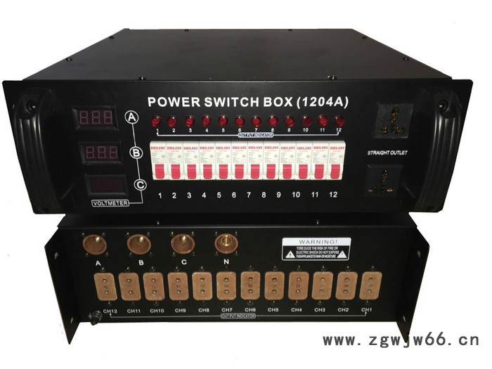 德丰DF-1204A 舞台灯光 12路硅箱 12路电源直通箱 硅箱 电源直通箱