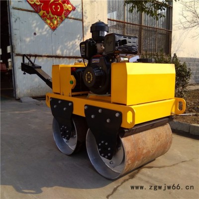 手扶压路机全液压双轮压实机滚筒式振动碾液压转向不费劲双棍小碾子