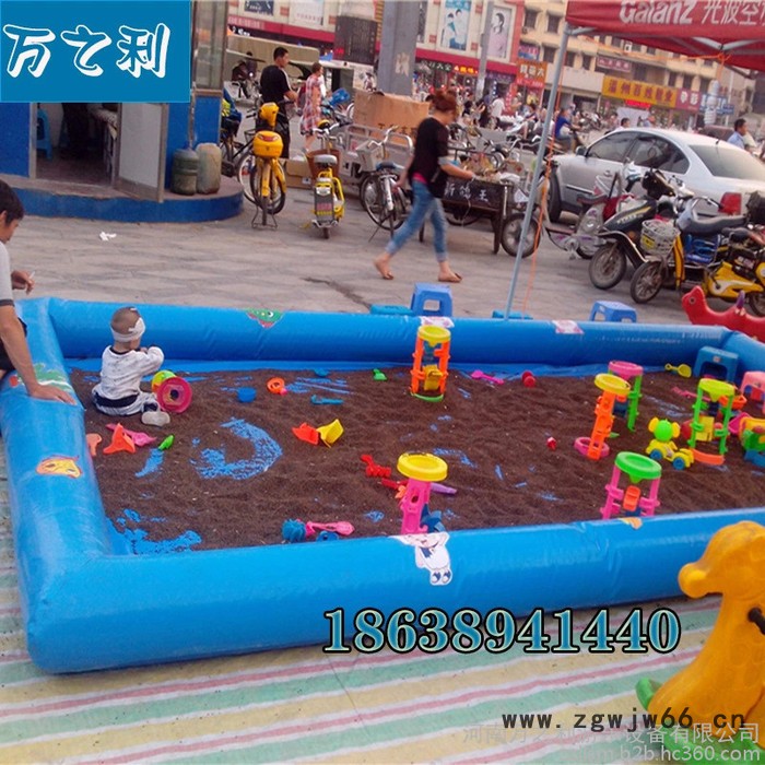 户外大型充气游泳池水池水上滚筒充气沙池手摇船水上乐园支架水池图5