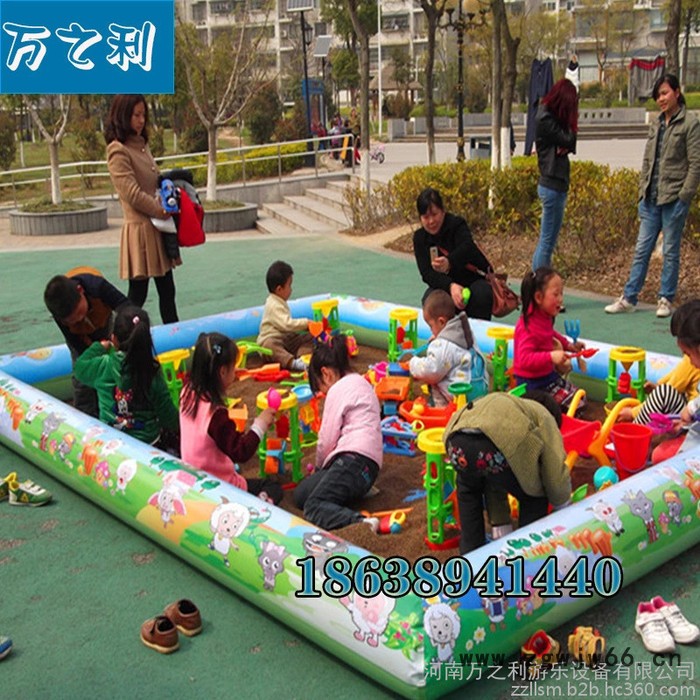 户外大型充气游泳池水池水上滚筒充气沙池手摇船水上乐园支架水池图2