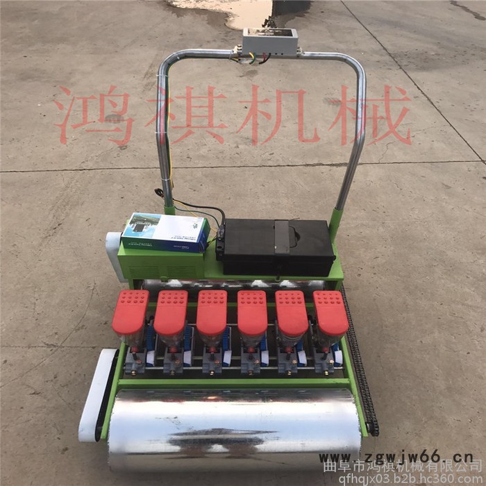 鸿祺机械 汽油手推蔬菜播种机 免间苗谷子播种机 双滚筒式多行蔬菜播种机图2