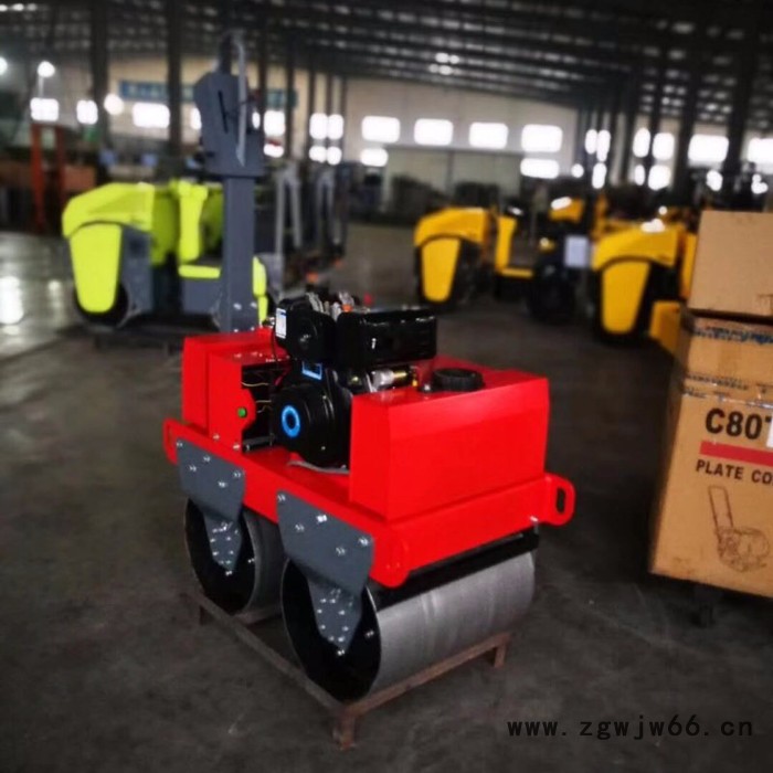 压路机厂家手扶双钢轮轧道机震动轧道机滚筒手扶600压路机振动碾厂家图2