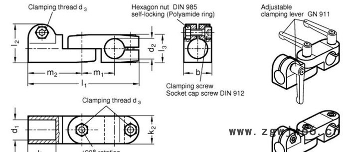 南京耐思特—进口产品 活动旋转管夹接头  GN 287图2