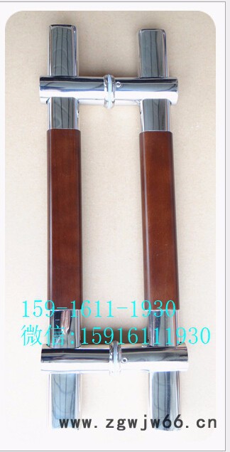 不锈钢夹木拉手，精简不锈钢圆管夹木拉手适用大众图3