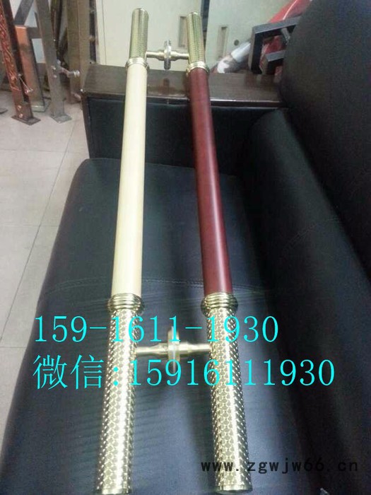 不锈钢夹木拉手，精简不锈钢圆管夹木拉手适用大众图2