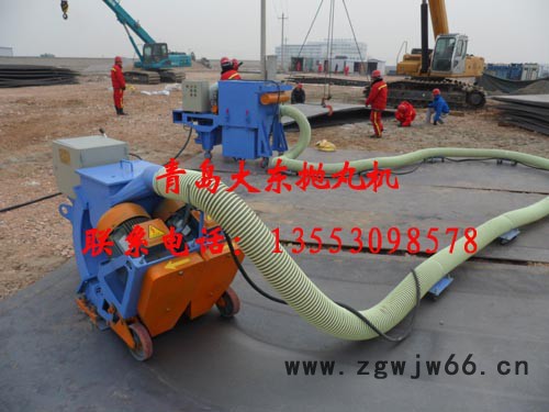 供应：青岛大东牌DD550路面抛丸机供应商，水磨石地面打毛设备，滚筒式抛丸机专业生产图3