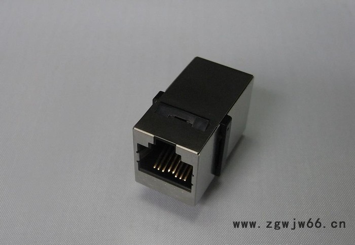 CAT6A带金属壳卡钩直通头图2