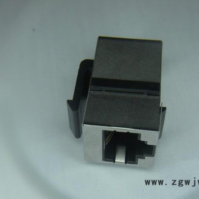 CAT6A带金属壳卡钩直通头