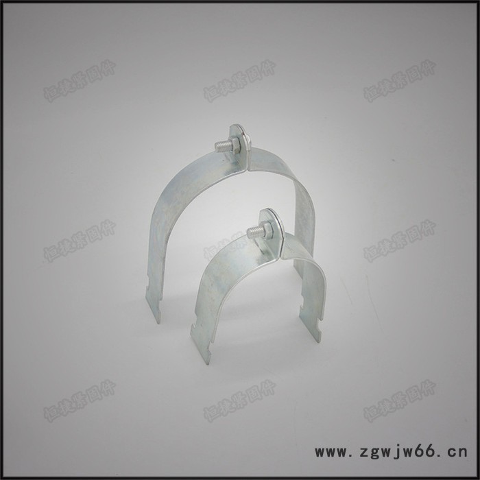 P型管夹 P型卡 热镀锌 碳钢Q235 电管用 带黑胶皮 65 80 100图3