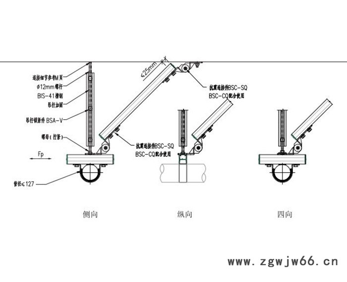 抗震支架侧向抗震管夹槽钢盖板图2
