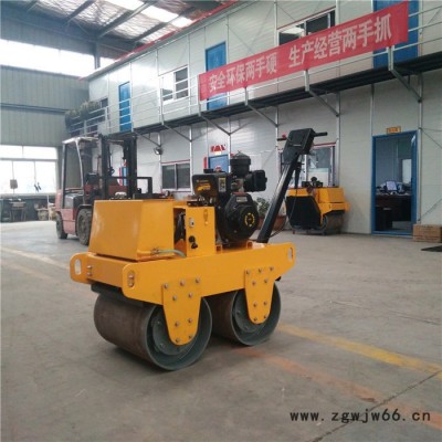 小型汽油柴油单钢轮滚筒压实机 手扶式单轮压路机施工视频