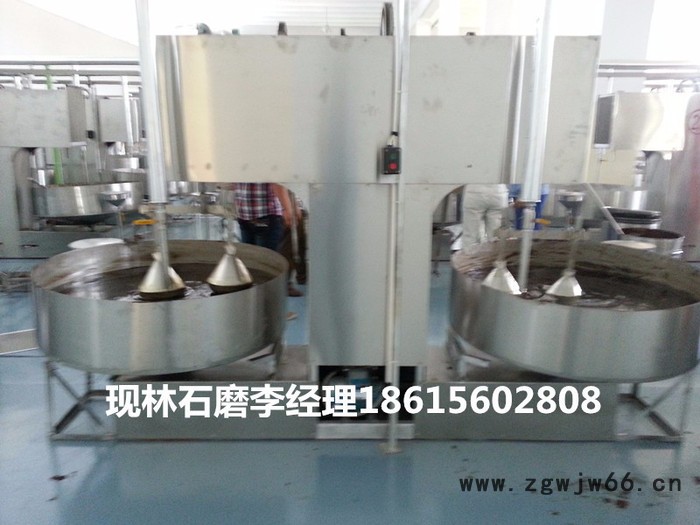 环保燃气滚筒炒锅 电动滚筛 花生酱石磨价格 流动芝麻酱石磨机图4