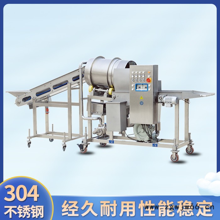 滚筒式上糠机 上粉机 细粉上糠机 鱼片上糠机 不锈钢上糠机  鸡腿上粉机  琵琶腿上粉机图2