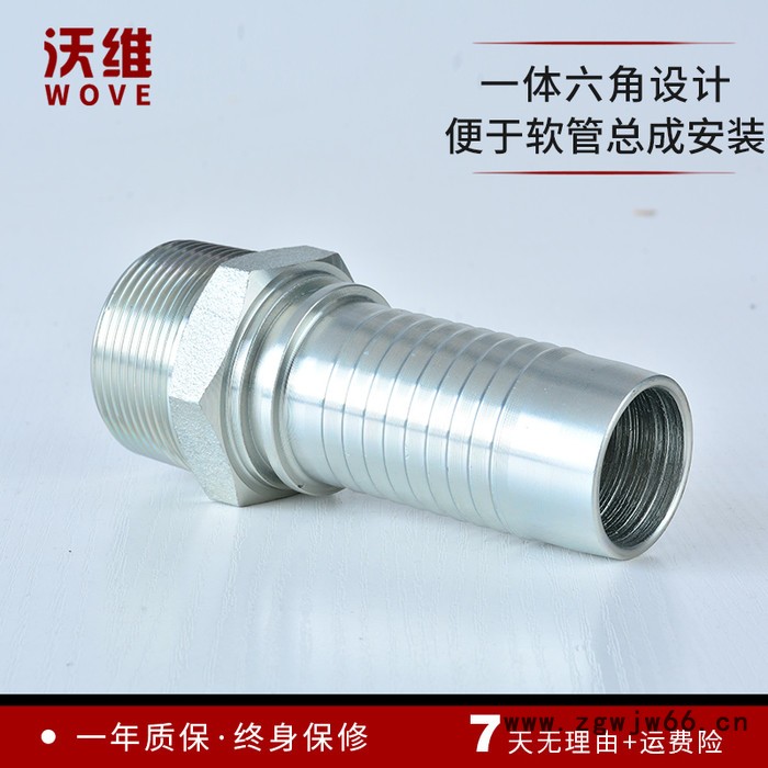 沃维15611 油管金属接头 60度锥油管直通接头 扣压式油管接头图3