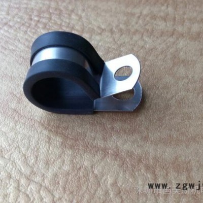 连胶条抱箍 电线电缆卡箍 包胶R型管夹