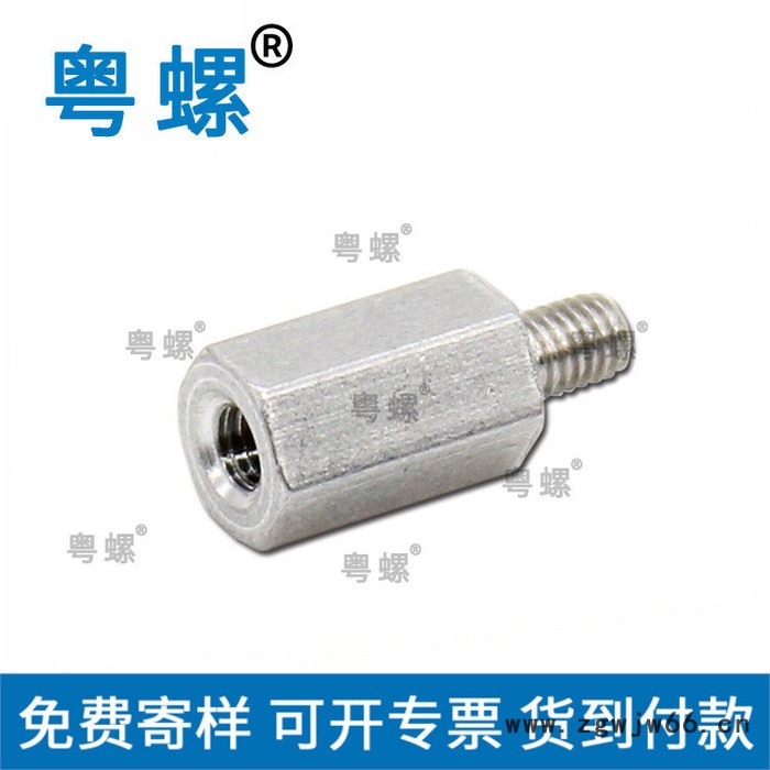 圆形竖纹广州监控直通连接铜柱厂家 粤螺t型螺丝 车件镀镍单头六角铁柱图4