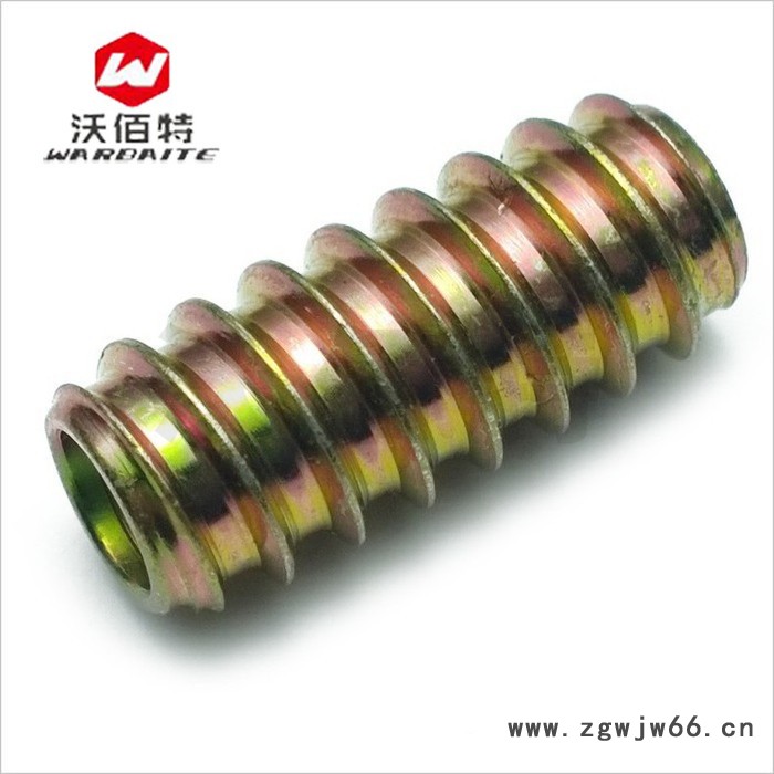 国标镀彩锌 铁内外牙直通螺母 家具链接螺母 无内六角 M6 M8图3