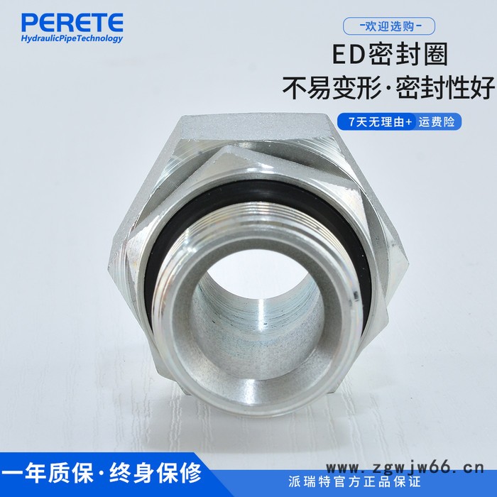 派瑞特 碳钢卡套直通活接头  2BC2BD英制螺纹ED垫密封外丝图3