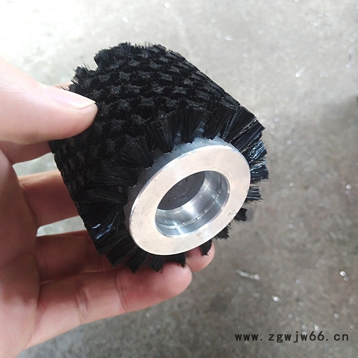 逆风工业尼龙毛刷轮 圆形清洗抛光刷 空心圆盘刷 工业滚筒刷 带杆小滚轮刷 机械设备精整刷图2