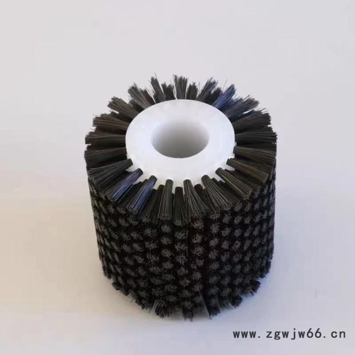 逆风工业尼龙毛刷轮 圆形清洗抛光刷 空心圆盘刷 工业滚筒刷 带杆小滚轮刷 机械设备精整刷图5