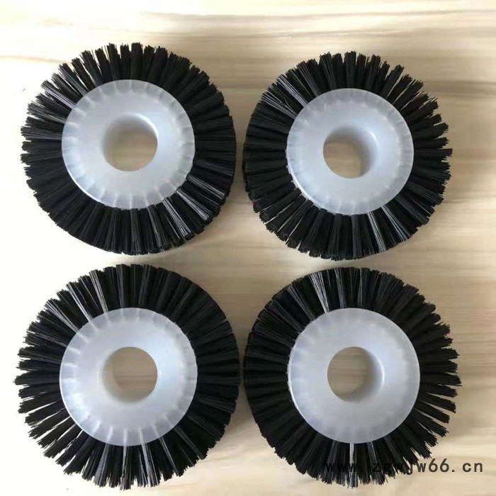 逆风工业尼龙毛刷轮  圆形清洗抛光刷 空心圆盘刷 工业滚筒刷 带杆小滚轮刷 机械设备精整刷图8