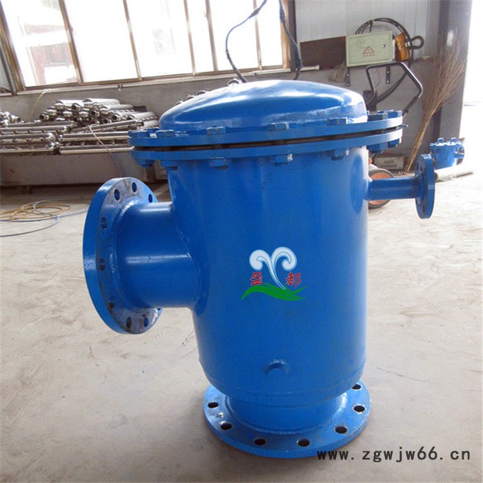 九江直通蓝式过滤器 快速反冲洗除污器 法兰式反冲洗过滤器图1