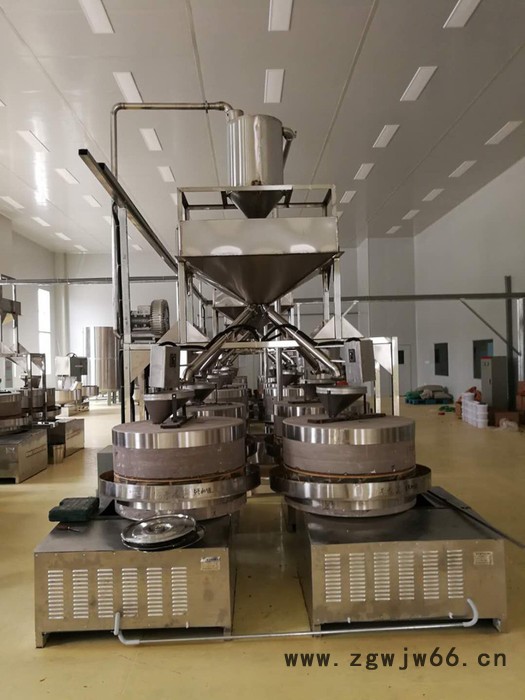 石磨香油生产线香油石磨设备全自动石磨香油机 电动石磨豆浆 小磨香油石磨传统石磨 电磁加热滚筒炒货机图3