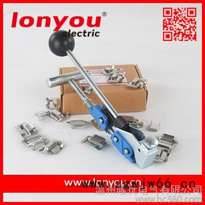 供应隆优BT008预制管夹不锈钢扎带紧带机图3