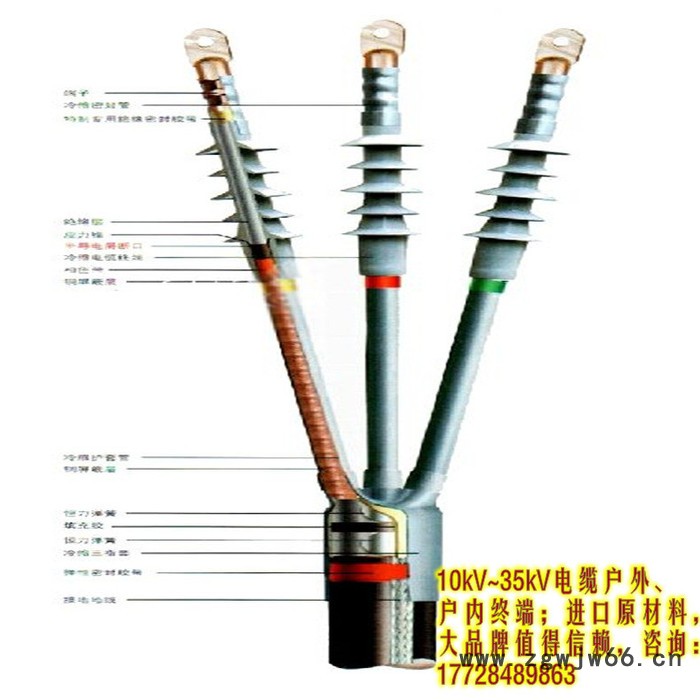 直通中间接头,含玻璃钢保护壳 户内插拔式冷缩终端图8