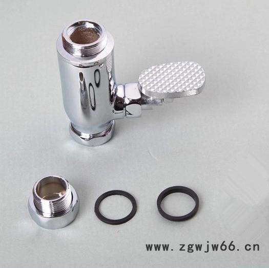 全铜脚踏式大便冲洗阀立式脚踩冲水阀直桶直通式大便脚踩冲洗器图2