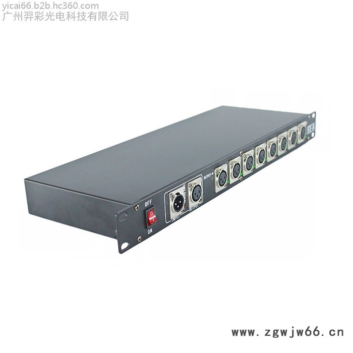 羿彩光电S8 舞台灯光8路信号扩大器DMX512信号分配器光束帕灯收发器直通电源箱信号放大器每路电源独立电源信号加强图3