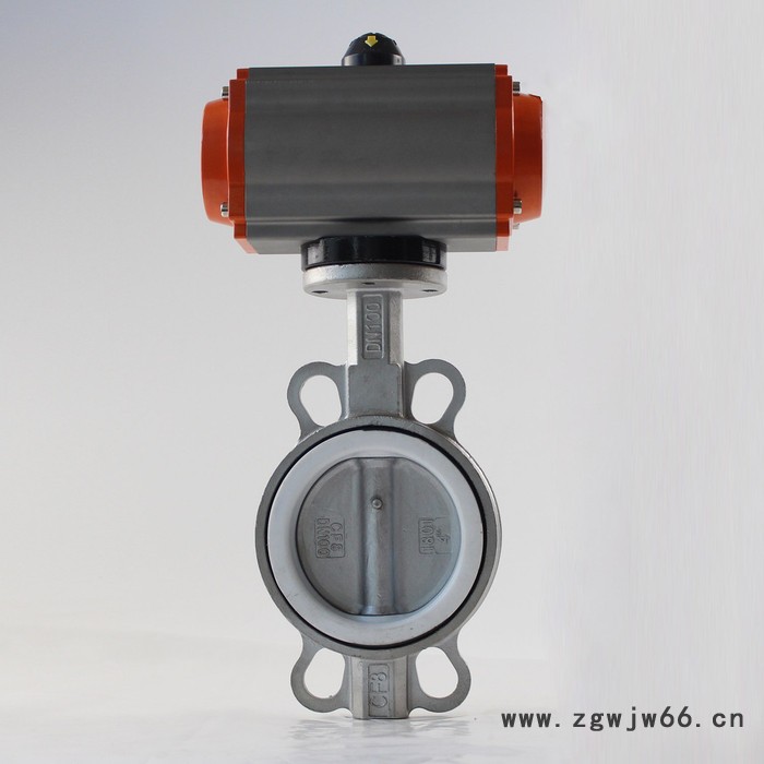 JRVAL/江瑞D671F-10K气动尼龙四氟覆盖无销蝶阀 直通对夹不锈钢气动蝶阀图5