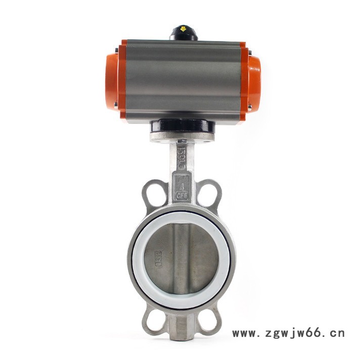 JRVAL/江瑞D671F-10K气动尼龙四氟覆盖无销蝶阀 直通对夹不锈钢气动蝶阀图4